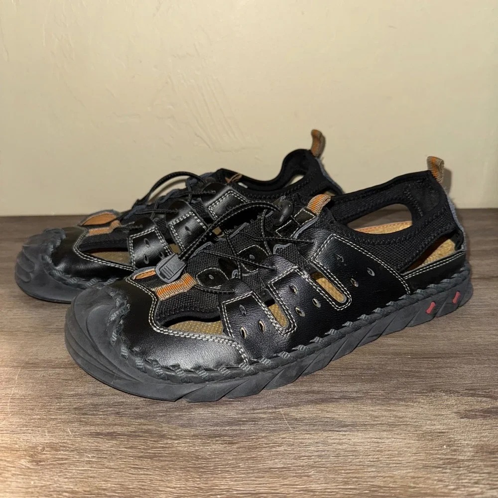 Leather Fisherman Sandal Mens‎ Walking Shoe Comfort Casual Size 44